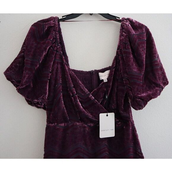 Adelyn Rae F2210D5188 Women Sz M Plum Purple Sasha Velvet Burnout Mini Dress - Picture 4 of 11